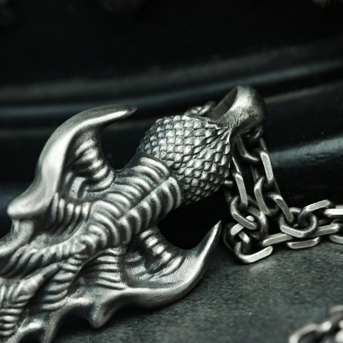 Dragon Tail 925 Silver Pendant Necklace, Dragon Necklace Personality Design, Animal Tail Design Men's Jewelry Silver Gift