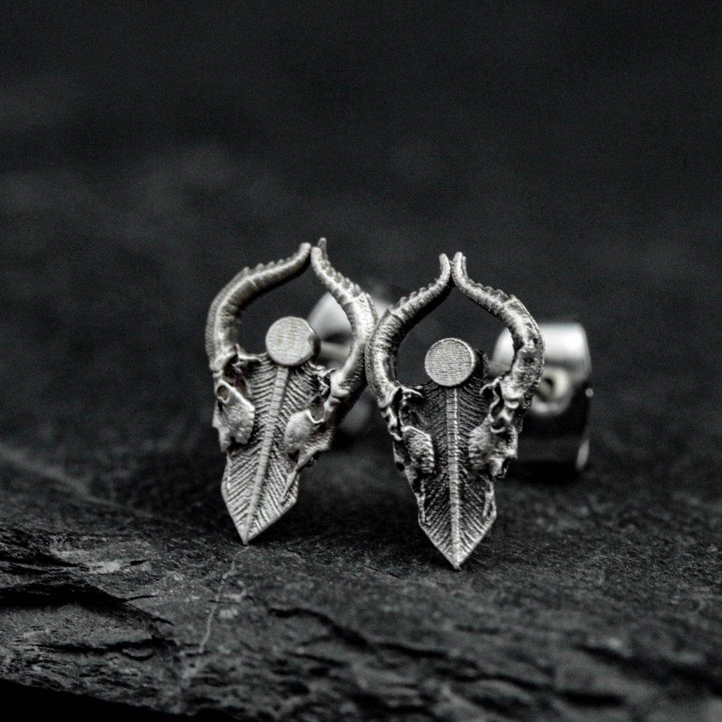 satan skull earrings, satan silver earrings, silver earrings, satan earrings, gifts for him, gifts for men