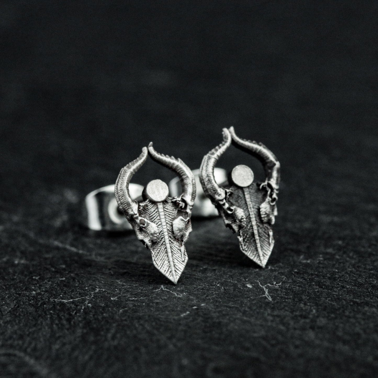 satan skull earrings, satan silver earrings, silver earrings, satan earrings, gifts for him, gifts for men