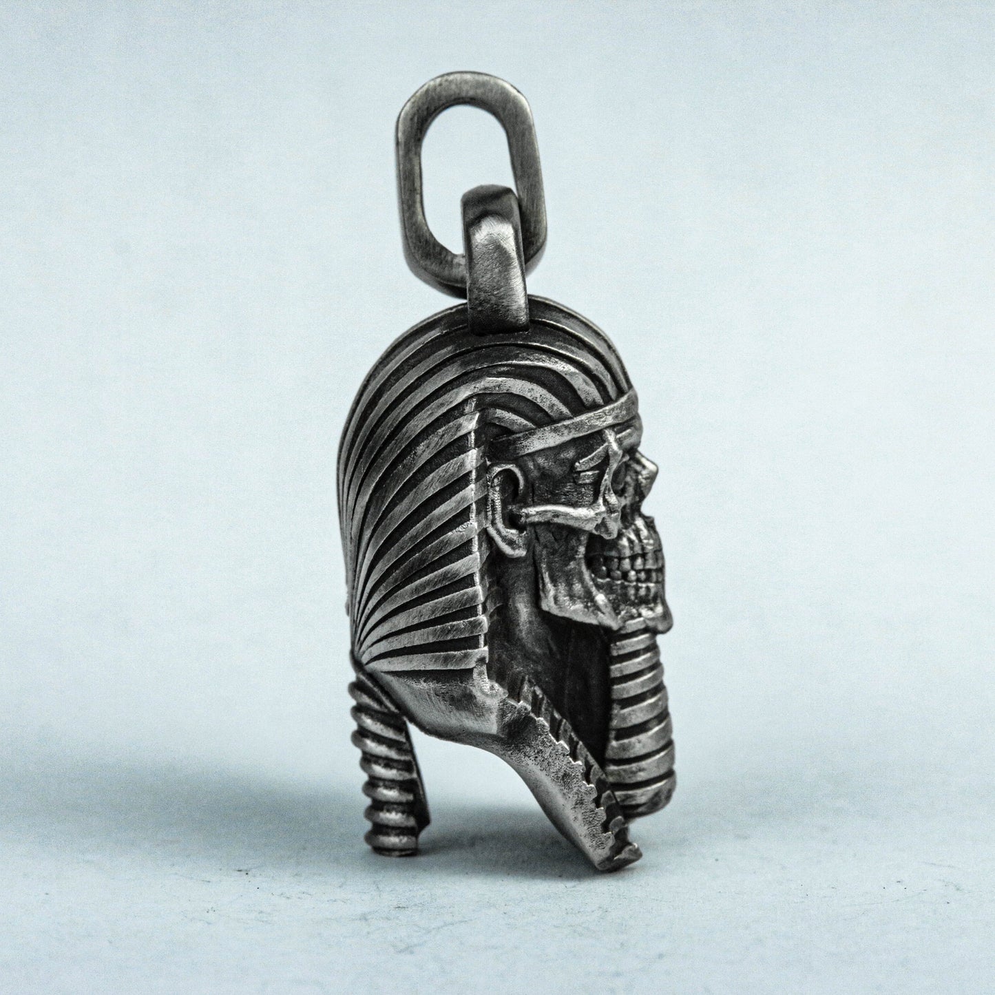 Egyptian Pharaoh Pendant, 925 Sterling Silver Large Pendant, Tutankhamun Figure, Mummy Brass Pendant, Gothic Jewelry, Handmade Pendant,