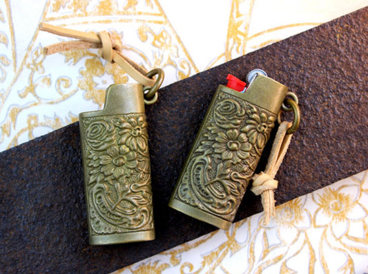 Brass BAK lighter shell, brass retro pattern lighter shell