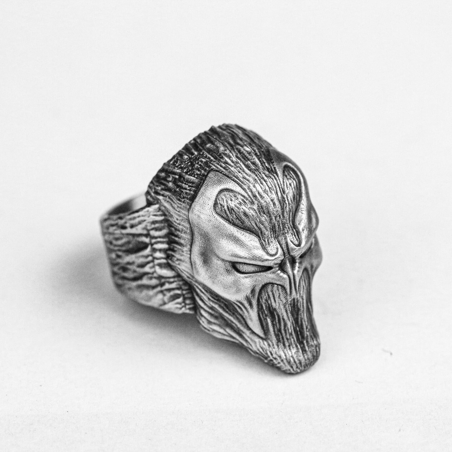 Spawn Man 925 Sterling Silver Ring, Handmade Custom Jewelry, Men's Ring, Motorcycle Style Charm, Mask Knight Brass Ring, Personality Charm