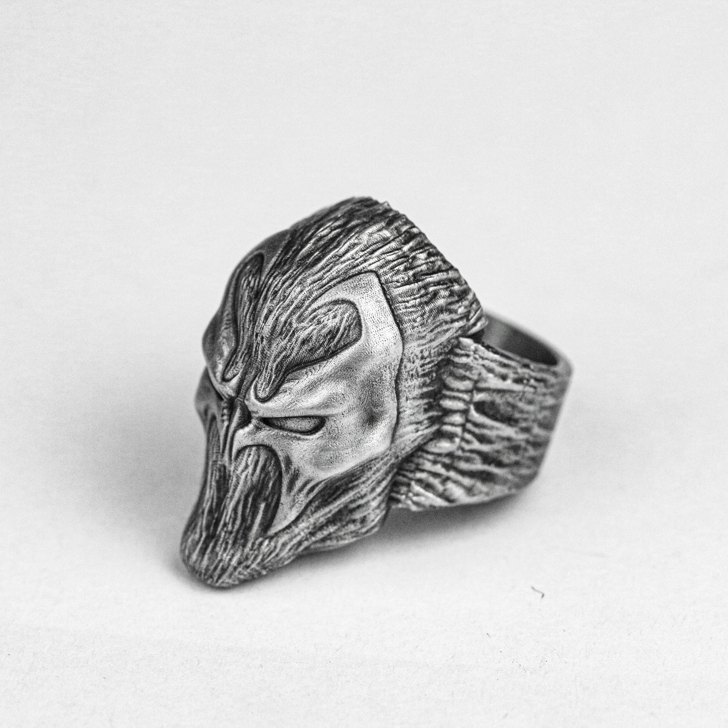 Spawn Man 925 Sterling Silver Ring, Handmade Custom Jewelry, Men's Ring, Motorcycle Style Charm, Mask Knight Brass Ring, Personality Charm