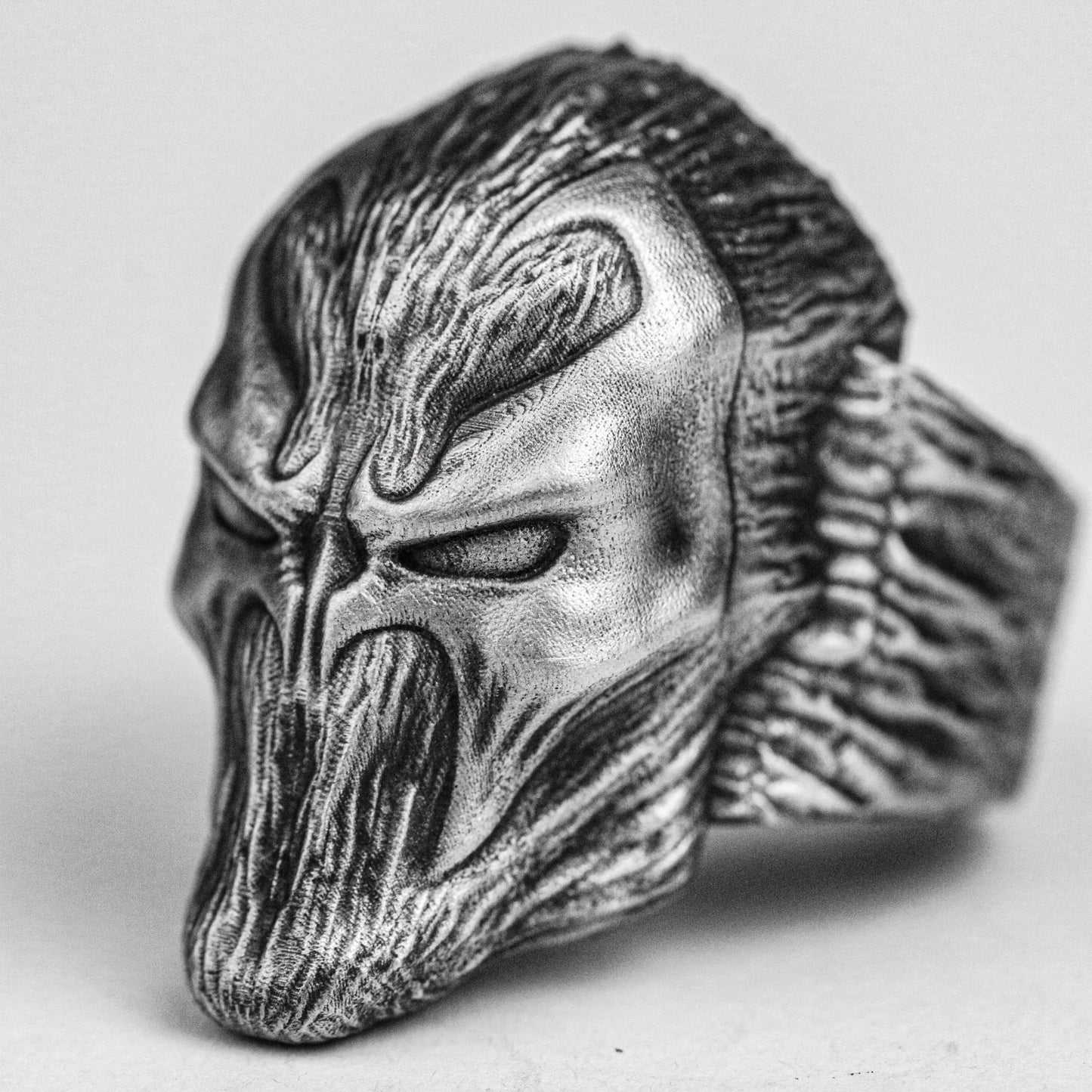 Spawn Man 925 Sterling Silver Ring, Handmade Custom Jewelry, Men's Ring, Motorcycle Style Charm, Mask Knight Brass Ring, Personality Charm