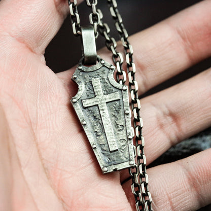 Paladin 925 silver pendant necklace, knight's soul silver jewelry gift handmade pendant, warrior pendant