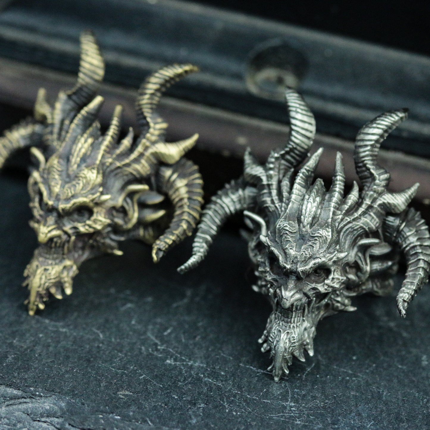 Hell Satan 925 silver ring, demon genie silver jewelry, sheep god skull gift handmade pendant