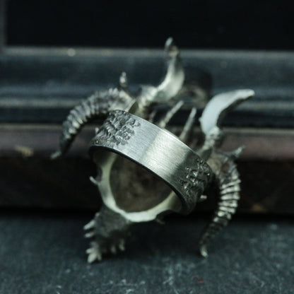 Hell Satan 925 silver ring, demon genie silver jewelry, sheep god skull gift handmade pendant - SATANHORN