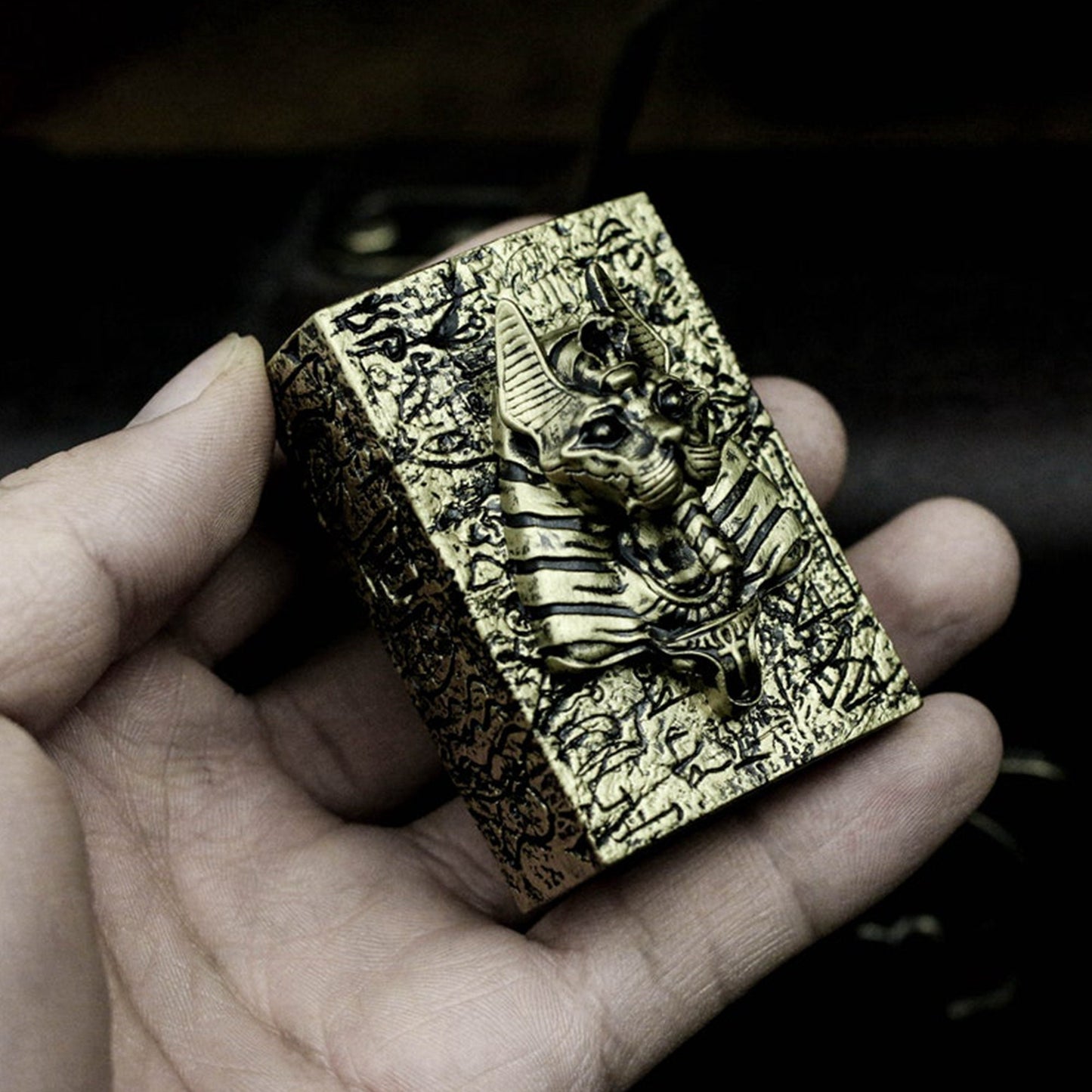 Egyptian Copper Retro Matchbox ignition device, Egyptian cat god "Bastet", Gifts for smokers-Craftsmen made