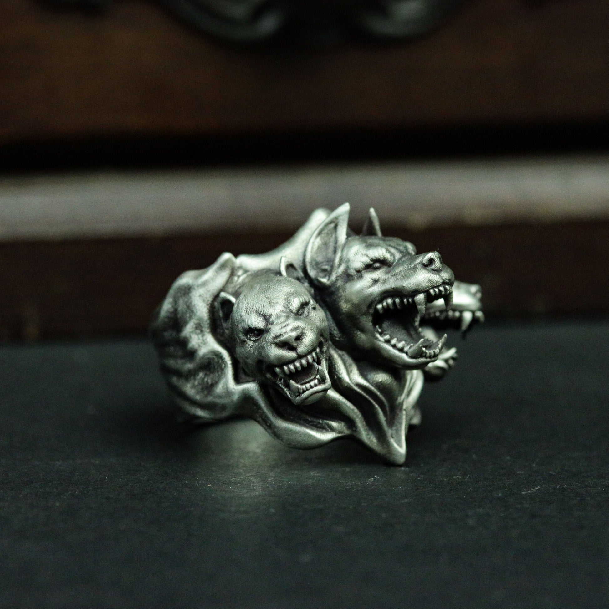 Hell three head dog 925 silver pendant necklace, dog head silver pendant jewelry, vicious dog jewelry personalized gifts - SATANHORN