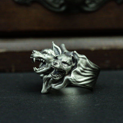 Hell three head dog 925 silver pendant necklace, dog head silver pendant jewelry, vicious dog jewelry personalized gifts - SATANHORN