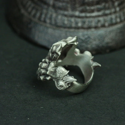 Shangshan Rushui 925 silver ring, monster claw silver ring, Chinese idiom jewelry personalized gift - SATANHORN