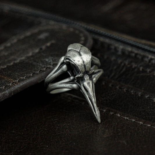 925 silver Indian bird ring,divine bird ring,skull bird ring,Indian totem,bird head ring,gift for her