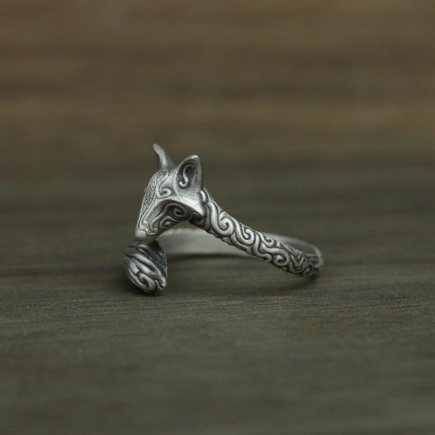 925 sterling silver fox ring, silver fox jewelry, animal ring, wildlife ring, gift for her