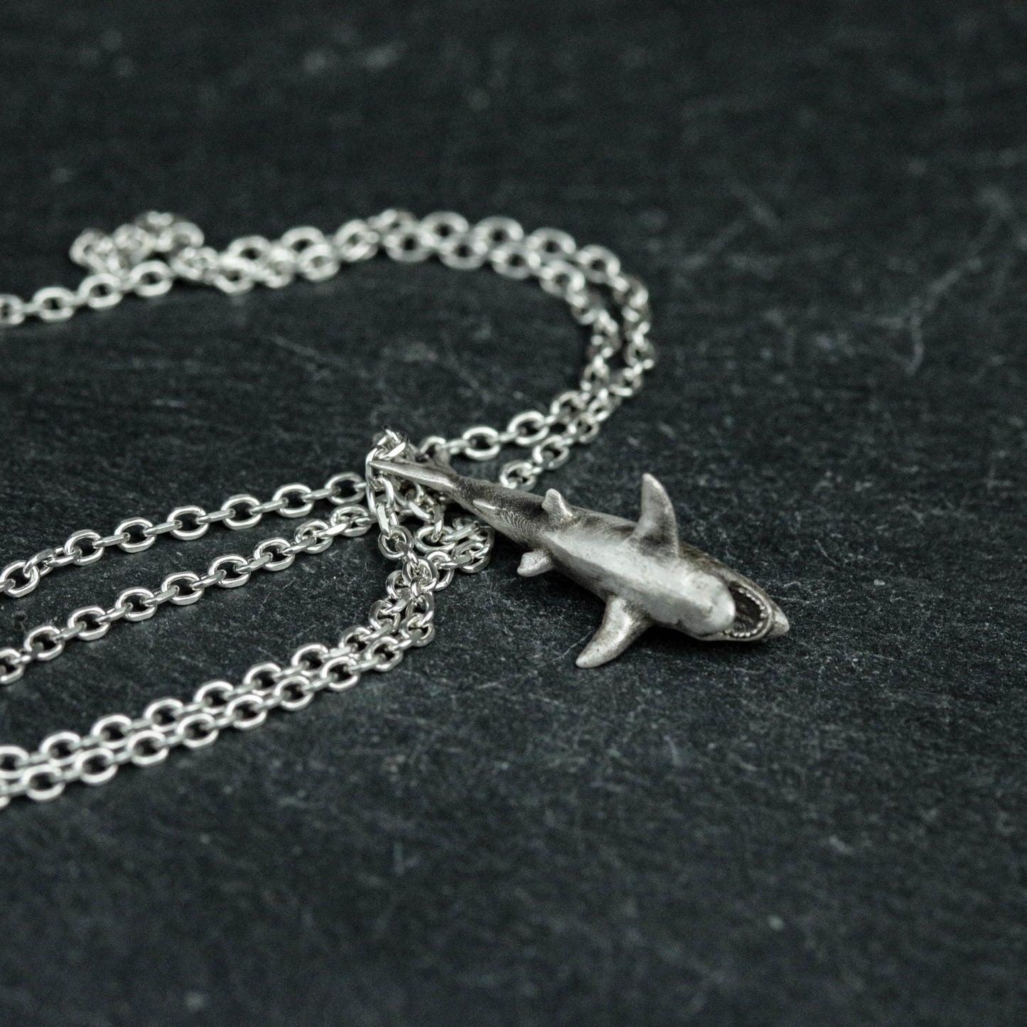 925 Sterling Silver Shark Pendant, Shark Necklace, Large Animal Pendant, Deep Sea Pendant, Personalized Gift, Gift for Her