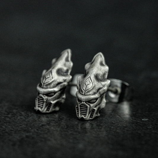 sterling silver Warrior mask earrings, mask earrings, mask earrings, Spartan earrings, gifts for him