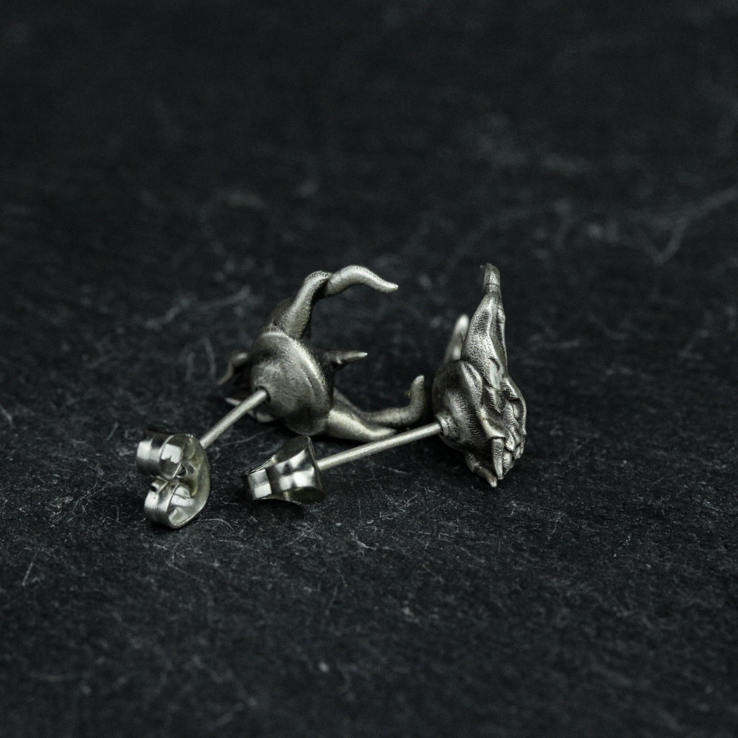 Sterling silver mantis earrings, mantis earrings, mutant insect earrings, mutant earrings, horror earrings, men's earrings, gifts for him