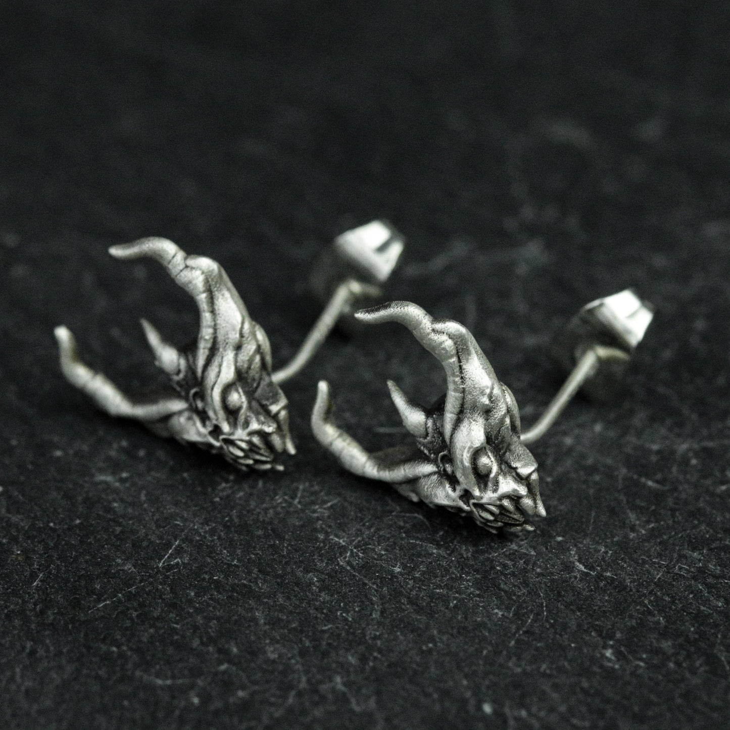 Sterling silver mantis earrings, mantis earrings, mutant insect earrings, mutant earrings, horror earrings, men's earrings, gifts for him