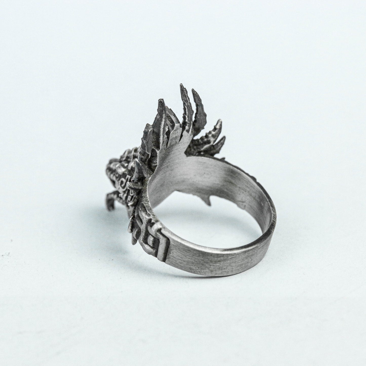 Quetzalcoatl Silver Ring, Indian Jewelry, Kukulkan Ring, Serpent Dragon Brass Ring, Angel 925 Sterling Silver Ring, Demon Brass Ring