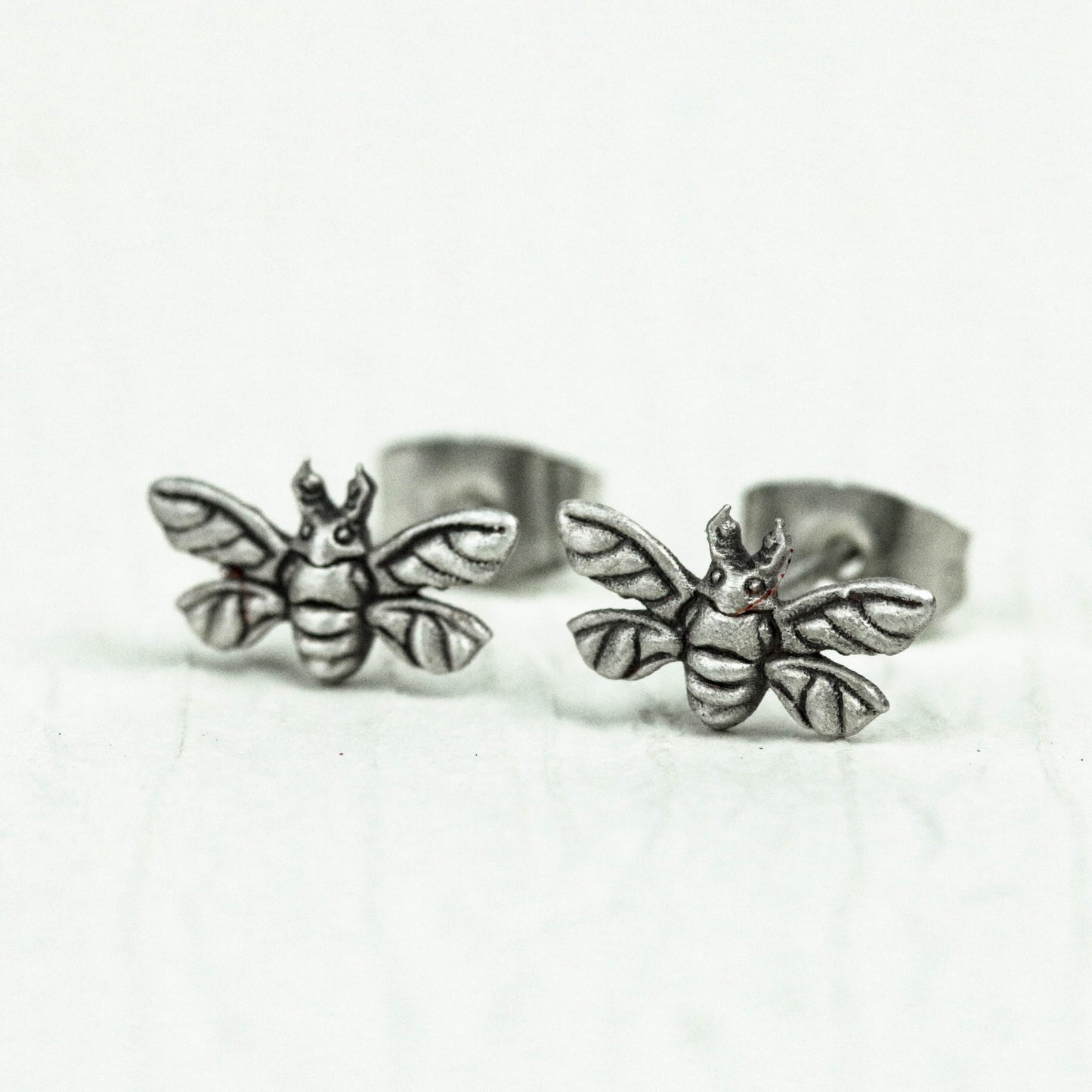 Sterling silver bee earrings, bee earrings, flower messenger, little bee earrings, gifts for her