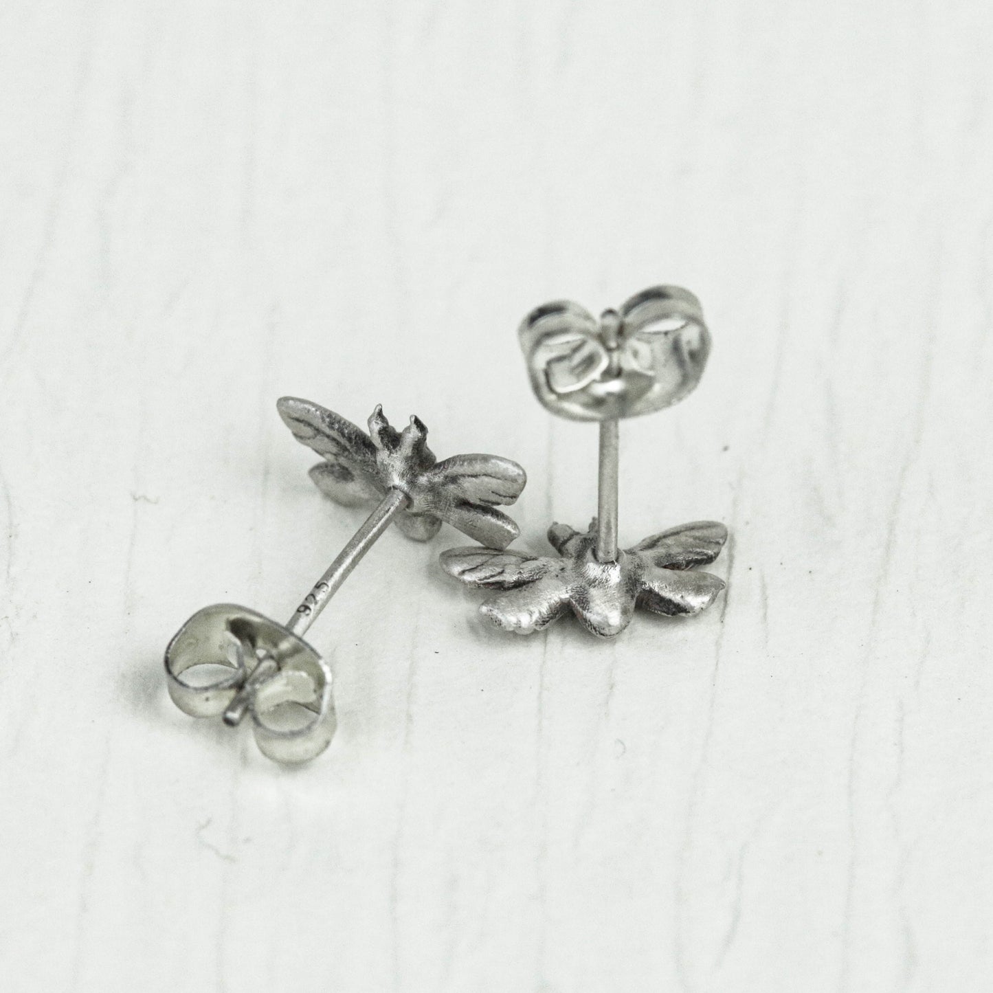 Sterling silver bee earrings, bee earrings, flower messenger, little bee earrings, gifts for her