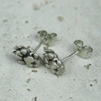 Sterling silver cat paw earrings, cat paw earrings, cat earrings, claw earrings, cute cat paws, gifts for her
