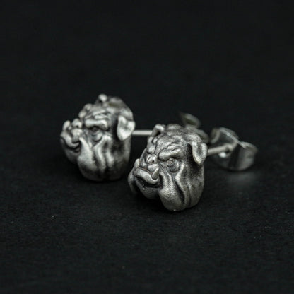 Sterling Silver Dog Head Stud Earrings, Dog Head Stud Earrings, Dog Stud Earrings, Animal Stud Earrings, Gift for Him
