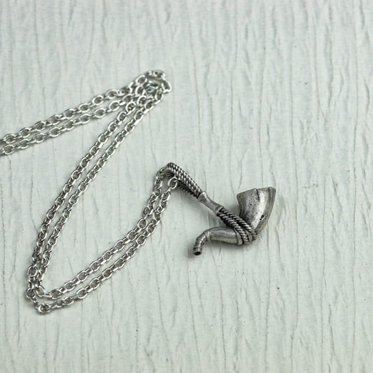 925 silver horn pendant, horn necklace, stormtrooper pendant, war pendant, silver pendant, gift for her