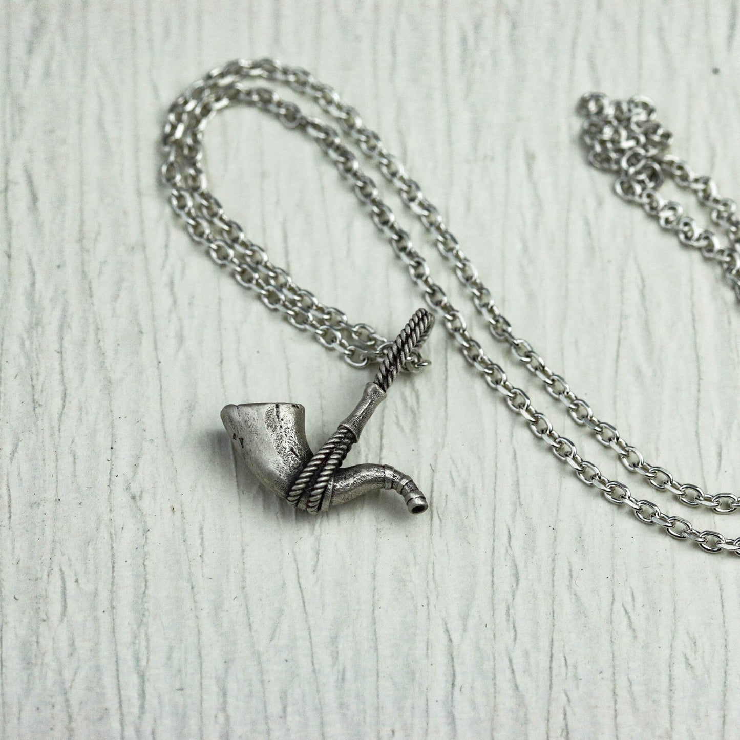 925 silver horn pendant, horn necklace, stormtrooper pendant, war pendant, silver pendant, gift for her