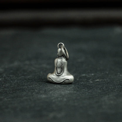 925 sterling silver monk pendant, monk necklace, buddhist pendant, buddhist jewelry, gift for her, lucky pendant