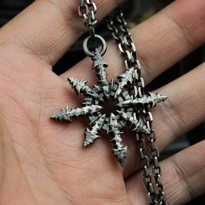 925 Silver North Star Compass Charm Necklace,Polaris Celestial,Adventure Travel Navigation