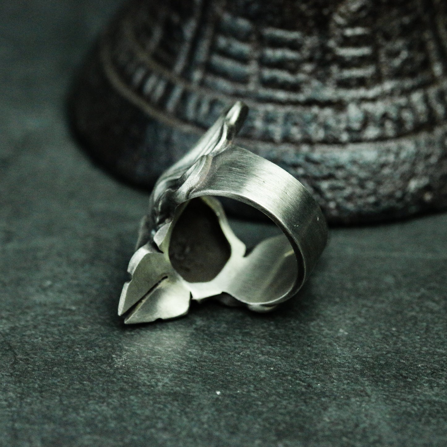 Flying Spartan Mask 925 Silver Ring, Wings Undead Spartan Silver Handmade Ring Gift