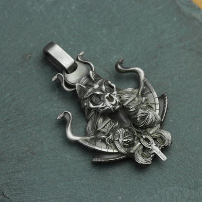 Egyptian Cat God Bastet 925 Silver Pendant Necklace, Egyptian Patron God Pharaoh Necklace Pendant, Amulet Jewelry Silver Gift-Craftsmen made