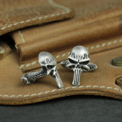 Sterling Silver Skull Cufflinks - Luxury Artisan Craft for Groomsmen & Fathers