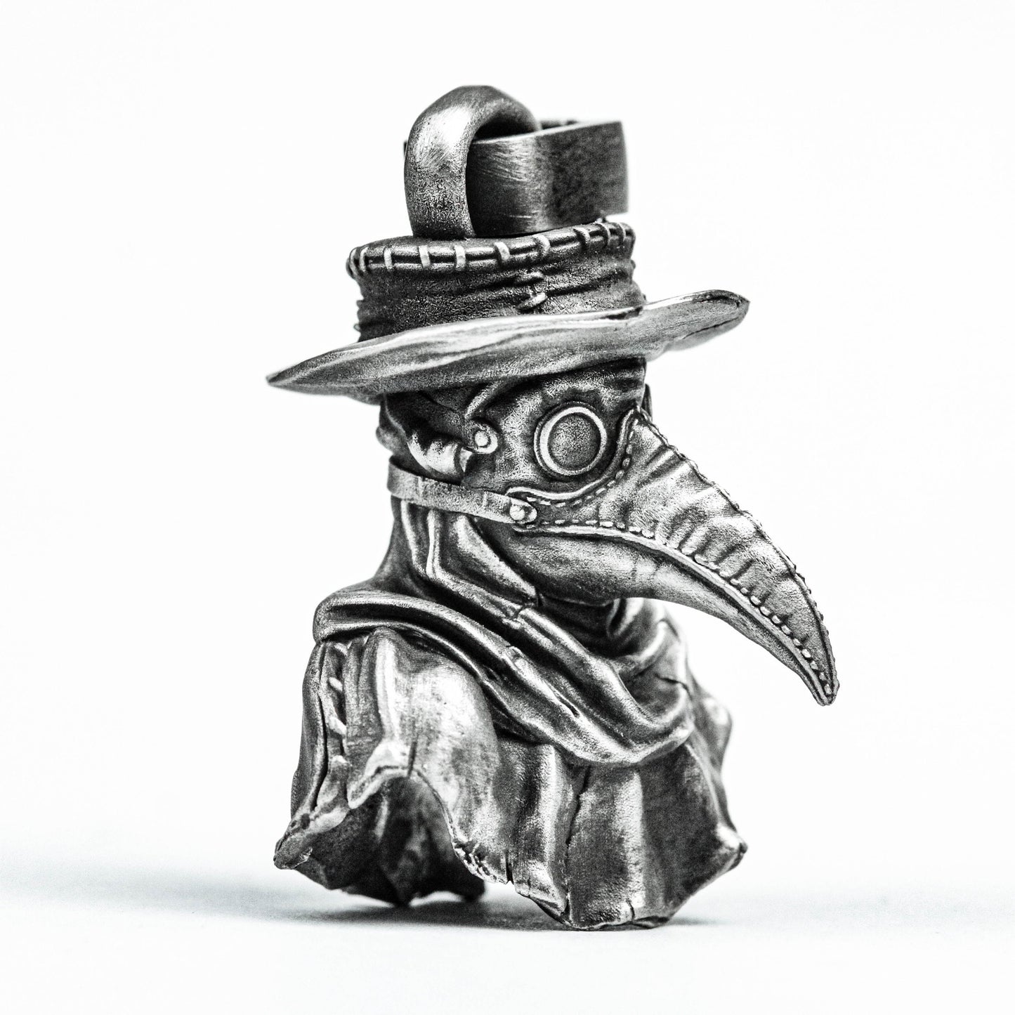 Plague Doctor Pendant, New Design Silver, Denim Brass Pendant, Hat 925 Sterling Silver, Bird Beak Necklace, Devil Pendant