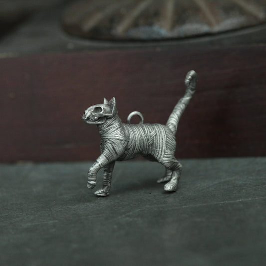 Mummie hanger kat, Dryad kat hanger, WALKING CAT 925 Sterling zilveren hanger Kitten huisdier hanger