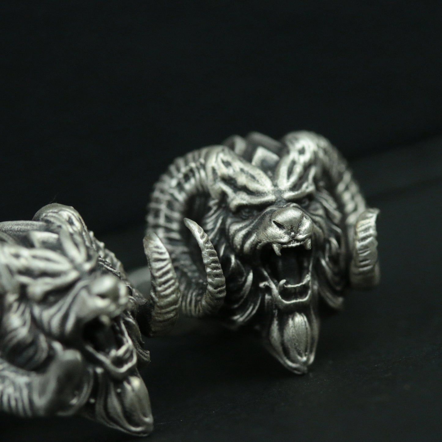 925 silver divine beast white zephyr lion head ram head cufflinks, men's ram cufflinks, silver wedding gift cufflinks