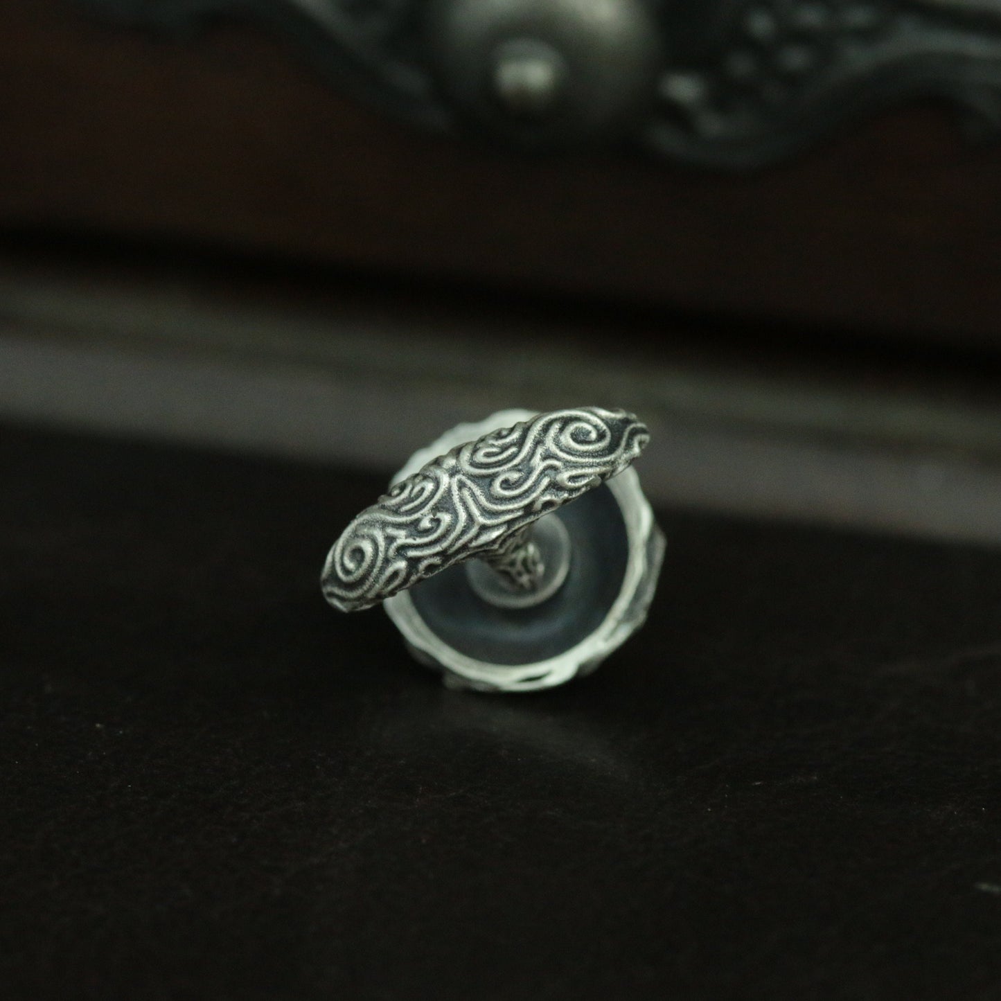 925 Silver Lost Devil's Pupil Eye of Sauron Cufflinks, Magic Lord of the Rings Cufflinks