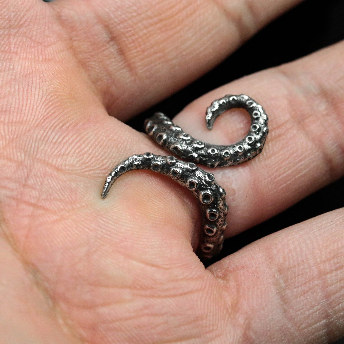 Sterling silver octopus tentacle ring, tentacle ring, octopus ring, fish ring, men's ring, women's ring, gift for him