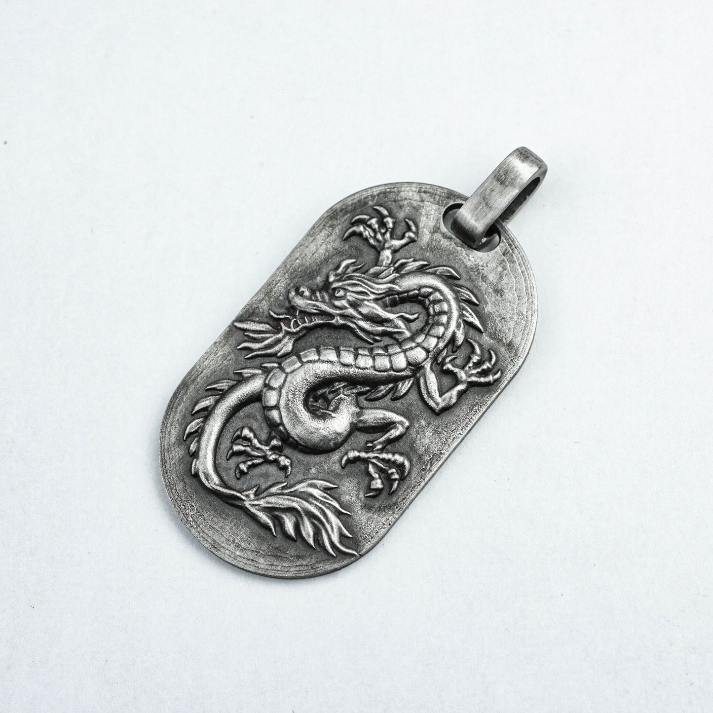 Chinese style silver jewelry, dragon silver pendant, military brand brass pendant, embossed handmade custom, mascot.