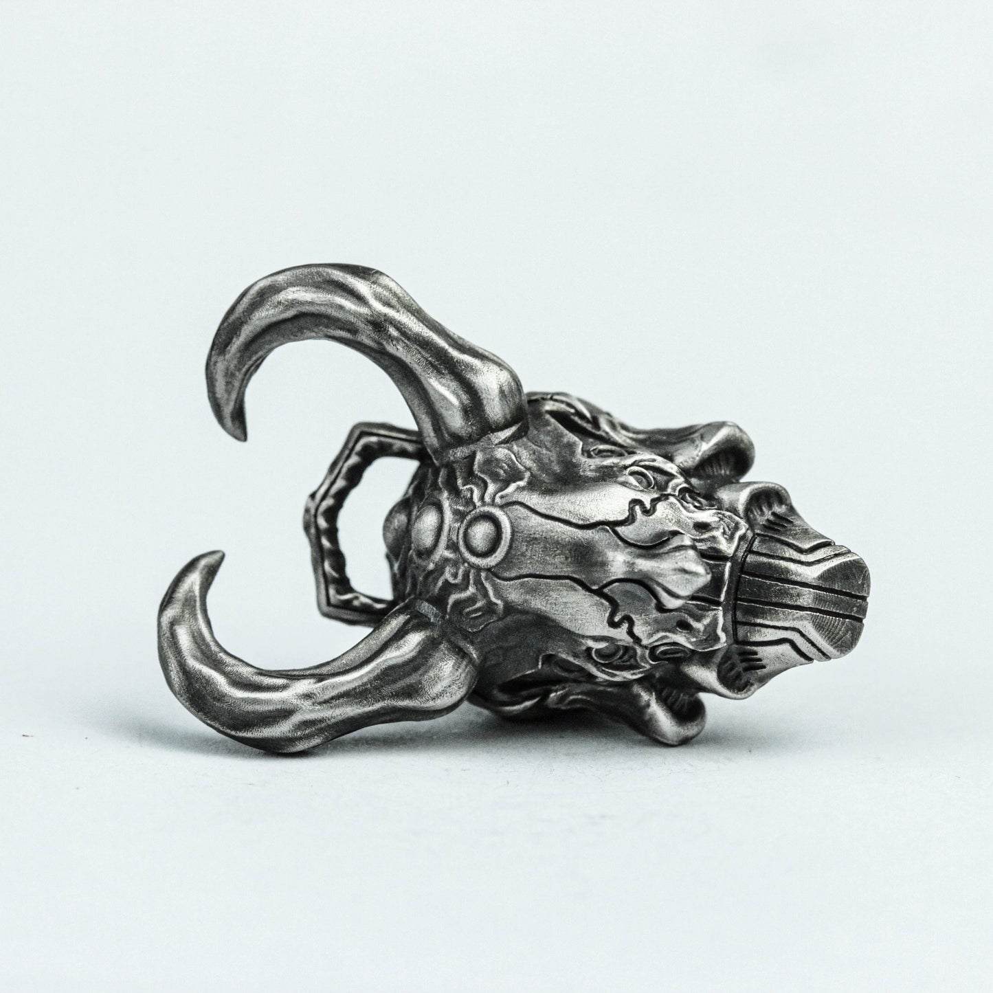 Mecha 9254 Sterling Silver Pendant, Handmade Custom Jewelry, Creature Pendant, Faceless 925 Sterling Silver Pendant, Brass Demon Pendant