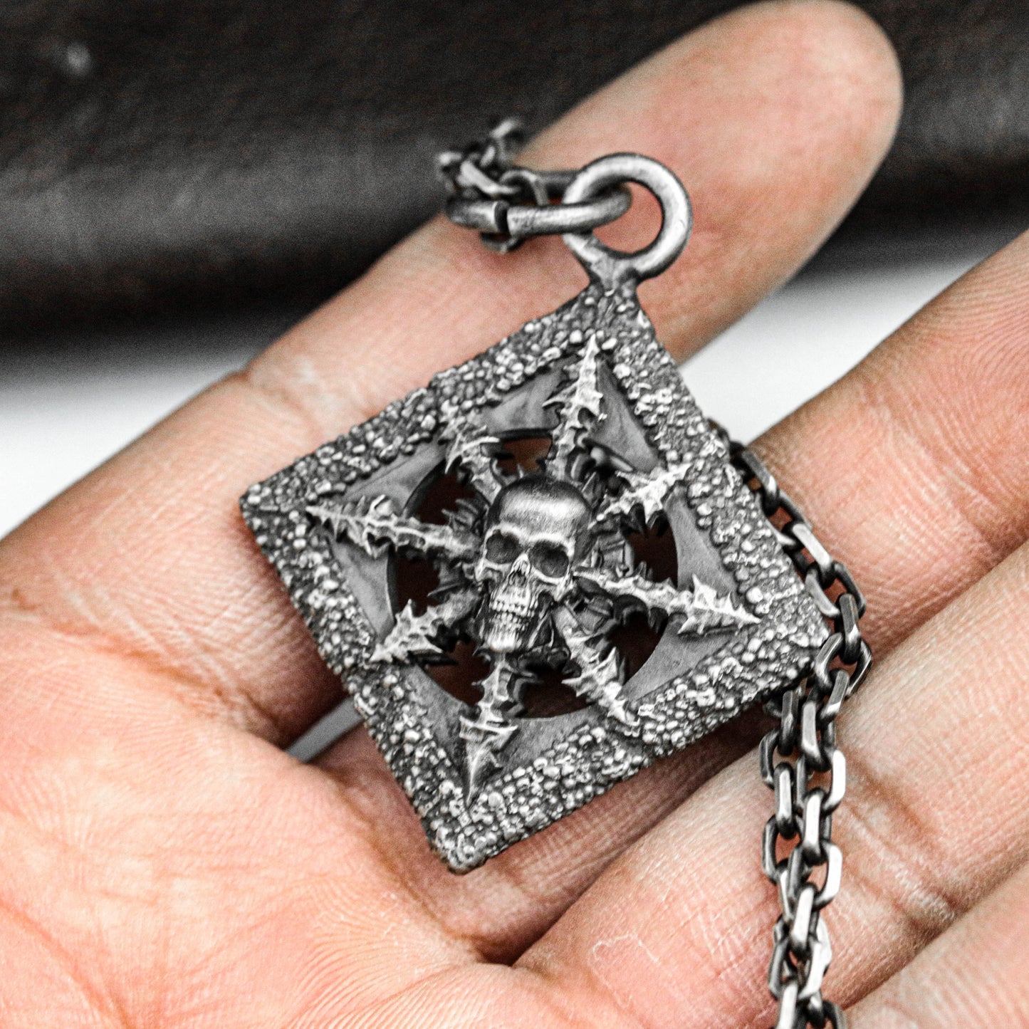 North Star Silver Pendant, Skull Brand Brass Pendant, Star Pendant, Pandora Silver Jewelry, Square Silver Jewelry, Compass Key Pendant