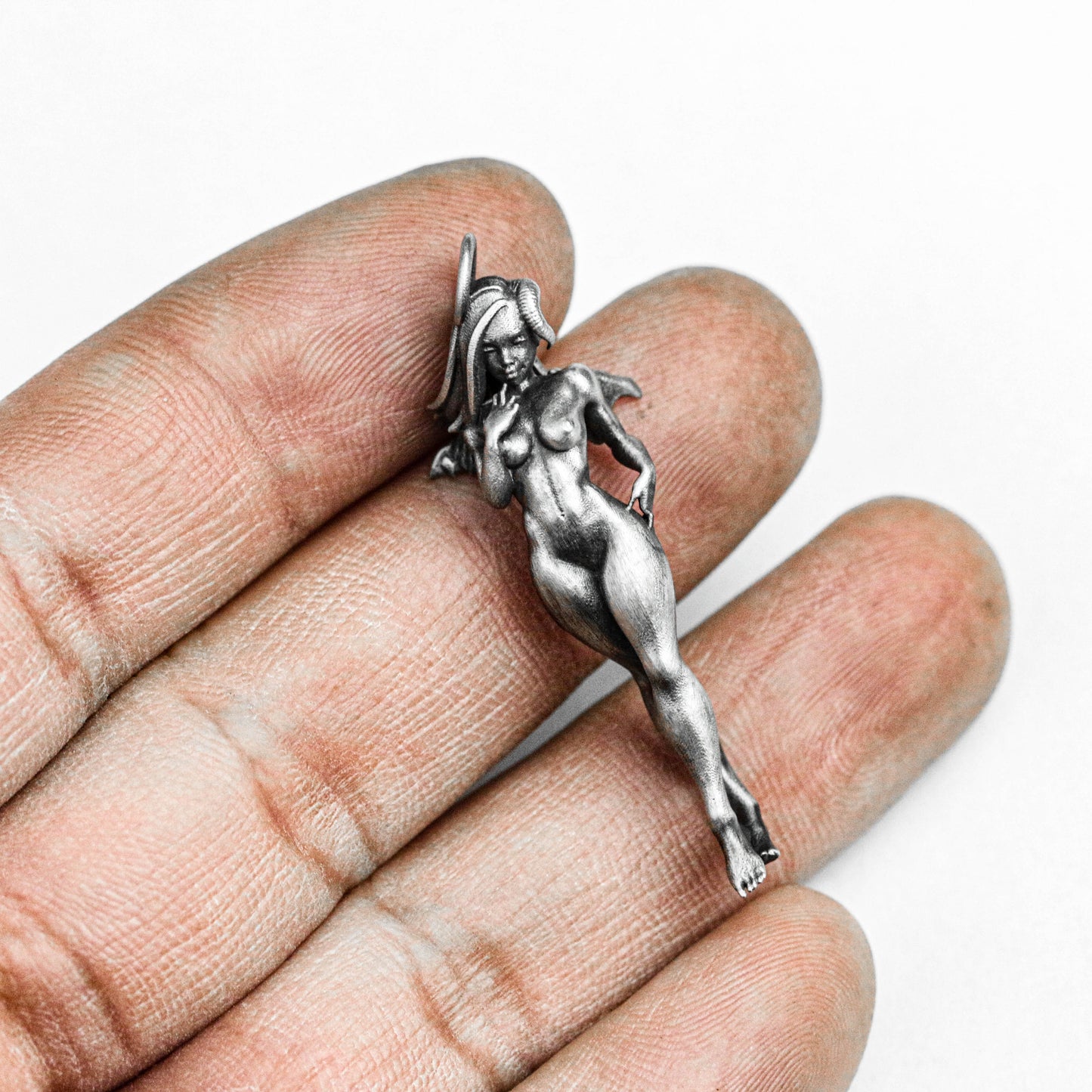 Angel silver pendant, devil 925 sterling silver, small pendant for women, beauty handle, key pendant, silver jewelry for men and women