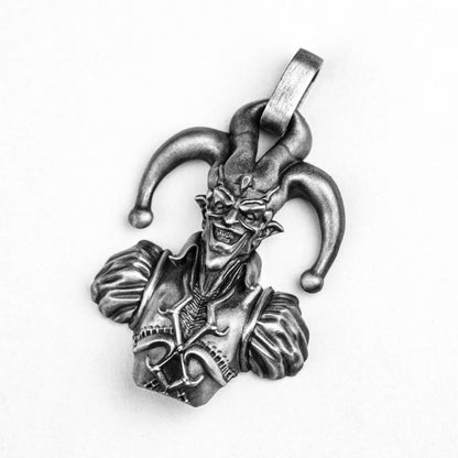 925 Sterling Silver Clown Pendant, Bust Brass Pendant, Original Design New Jewelry, Doll Ornament, Mask Men's Pendant