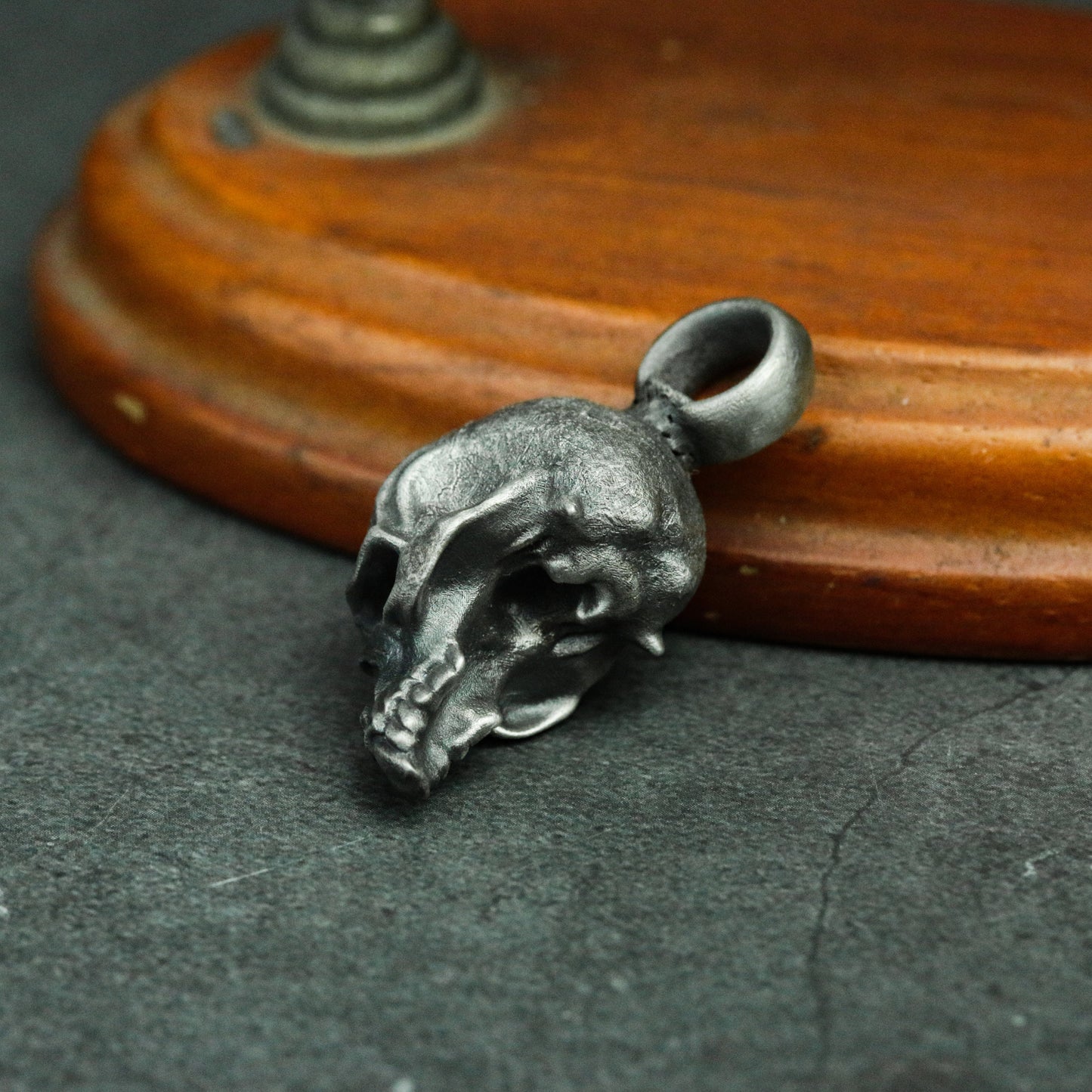 Clown Skull 925 Silver Pendant Necklace, Gothic Personality Design Silver Skull Joker Jewelry Necklace Men's Gift