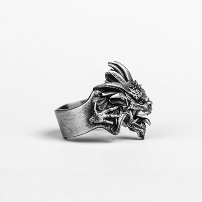 Dragon Emperor's Wrath Silver Ring, Demon Dragon Ring, 925 Sterling Silver Ring, Handmade Custom Jewelry, Men's Ring, Motorcycle Style Charm
