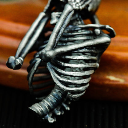 The Scream" skull version 925 silver pendant necklace, Munch Skrik art painting design handmade silver jewelry gift - SATANHORN
