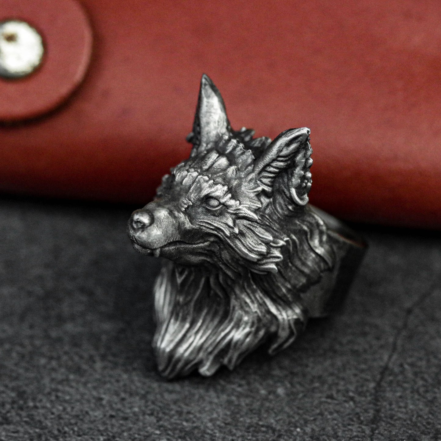 925 sterling silver fox ring | silver fox jewelry | animal ring | wild animal ring | fox head ring