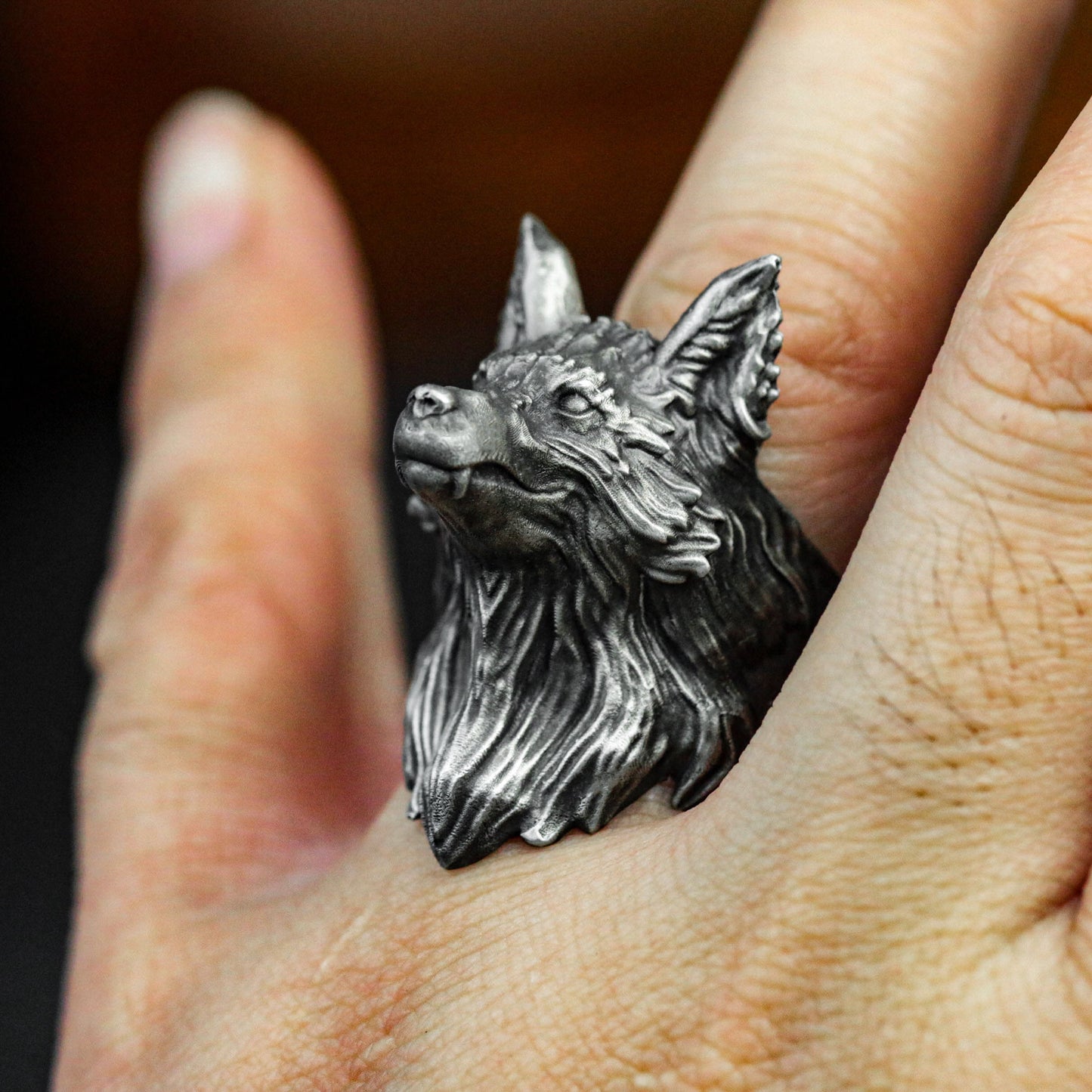 925 sterling silver fox ring | silver fox jewelry | animal ring | wild animal ring | fox head ring