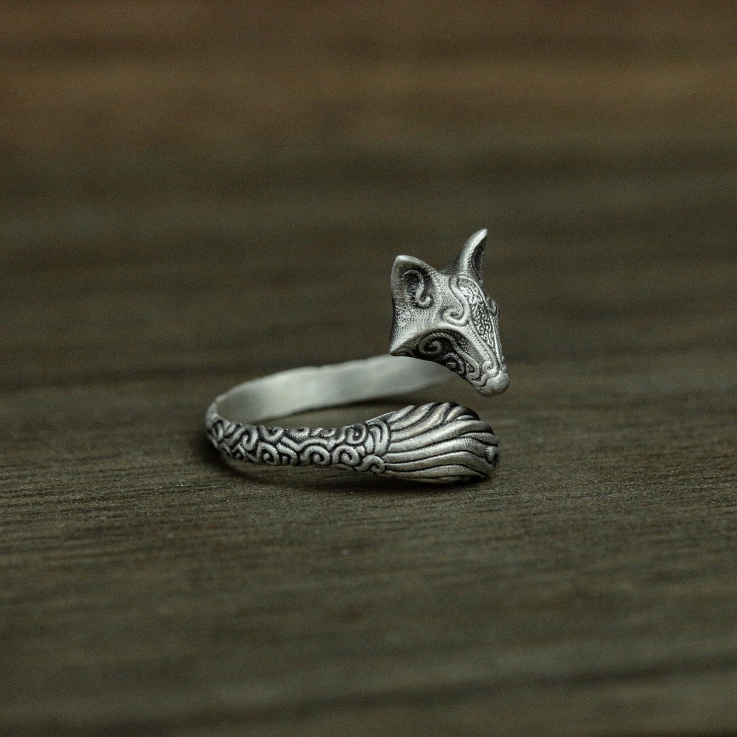 925 sterling silver fox ring, silver fox jewelry, animal ring, wildlife ring, gift for her