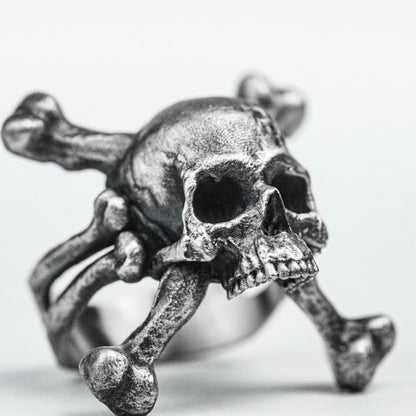 X-shaped ring, skull 925 sterling silver ring, withered bone brass ring, couple ring, simple ring, retro pendant, handmade custom pendant